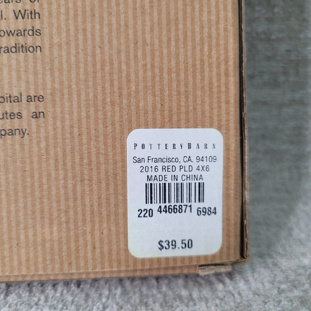 Pottery Barn Red Plaid 2016 Frame 4x6 Christmas Holiday St Jude NEW & RARE